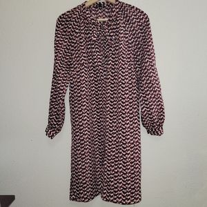 Ann Taylor Long Sleeve  Print Dress